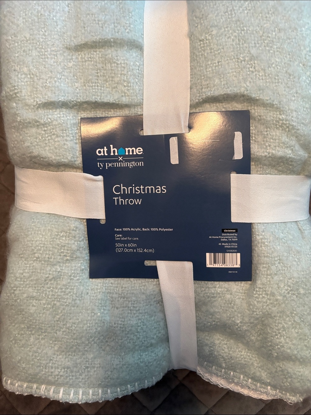 at home by Ty Pennington Light Blue Christmas Throw